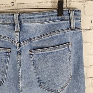 JUST BLACK | Anthro The Slim Wide Leg high rise crop frayed hem jeans BP239J